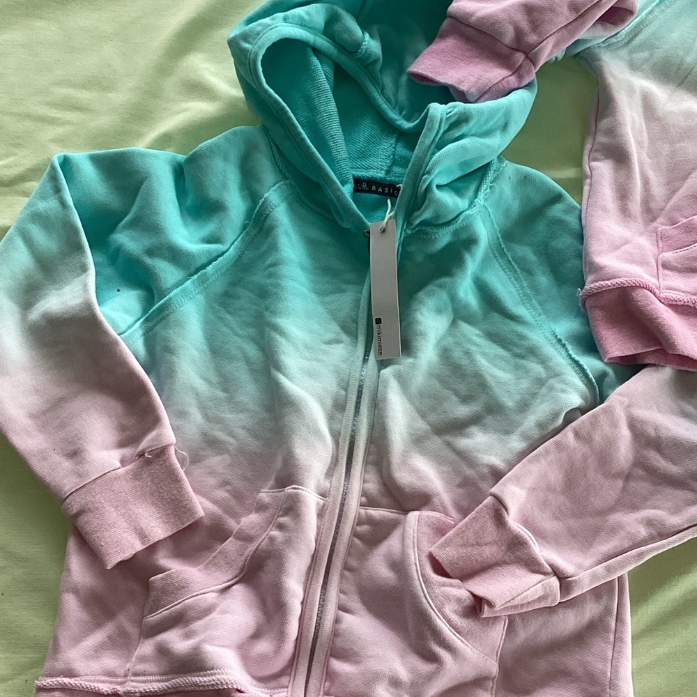J. Crew Kids Ombre Zip Hoodie - Aqua & Pink
